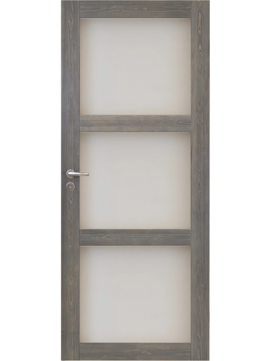 Harmaa väliovi 3:lla lasilla