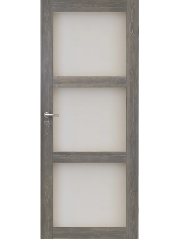Harmaa väliovi 3:lla lasilla