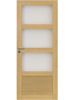 Ruskea osalasitettu väliovi 3:lla lasilla