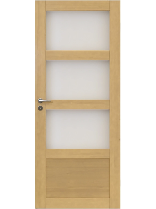 Ruskea osalasitettu väliovi 3:lla lasilla