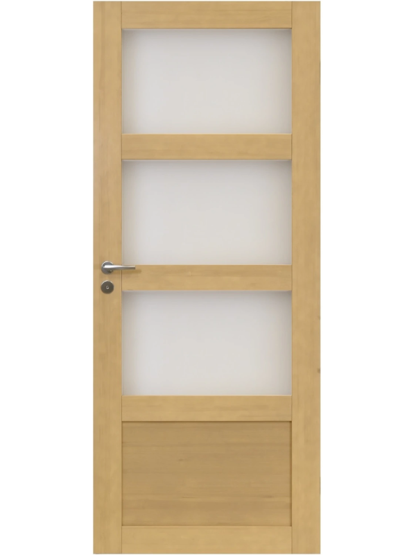 Ruskea osalasitettu väliovi 3:lla lasilla