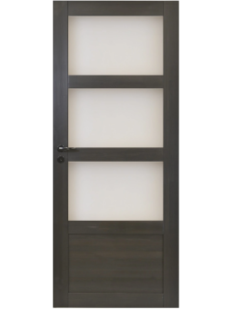 Musta osalasitettu väliovi 3:lla lasilla