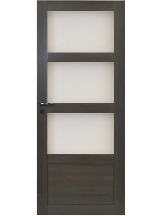 Musta osalasitettu väliovi 3:lla lasilla