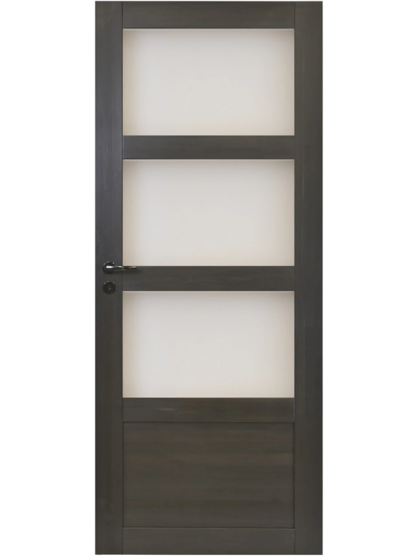 Musta osalasitettu väliovi 3:lla lasilla