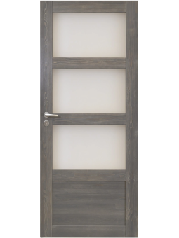 Harmaa osalasitettu väliovi 3:lla lasilla