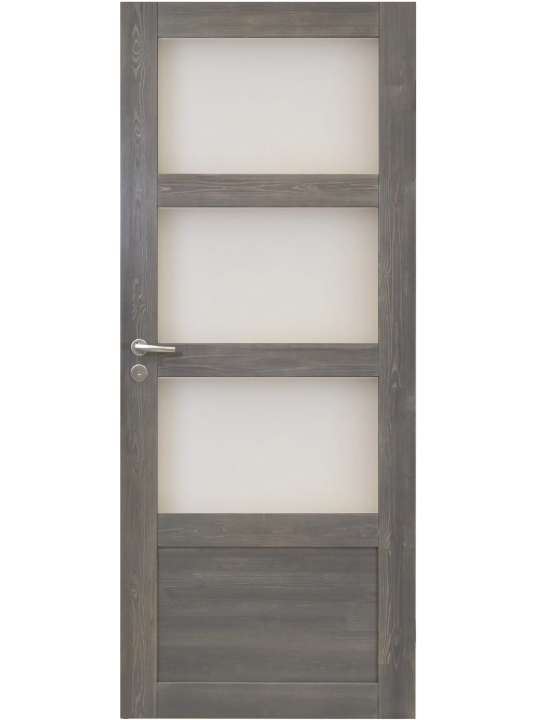 Harmaa osalasitettu väliovi 3:lla lasilla