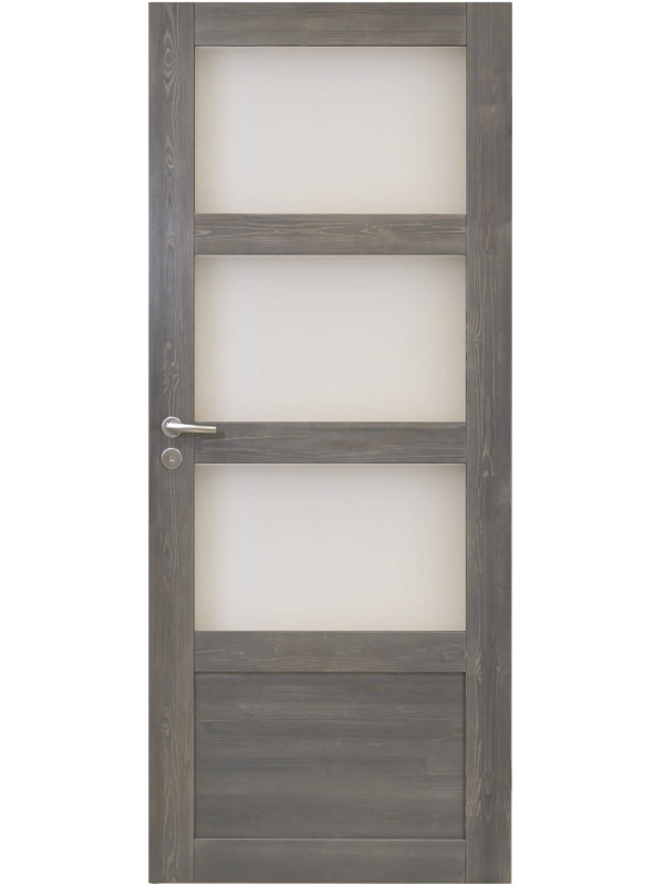 Harmaa osalasitettu väliovi 3:lla lasilla